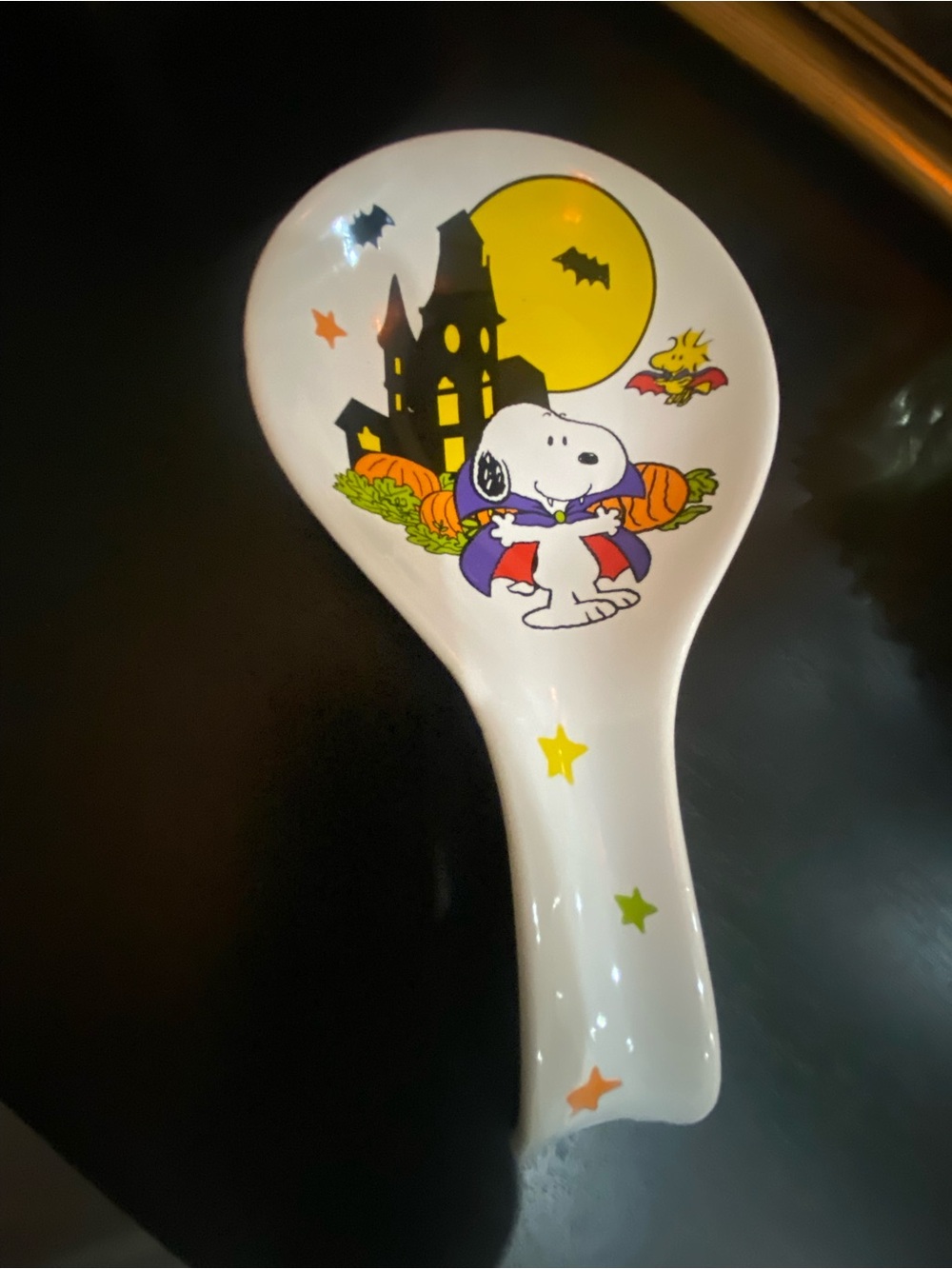 PEANUTS Snoopy Halloween Ceramic Spoon Rest - White